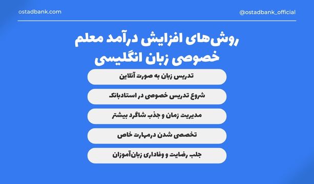 افزایش درآمد معلم خصوصی زبان انگلیسی